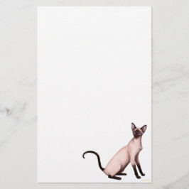 Friendly Young Siamese Cat Stationery Briefpapier