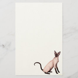 Friendly Young Siamese Cat Stationery Briefpapier