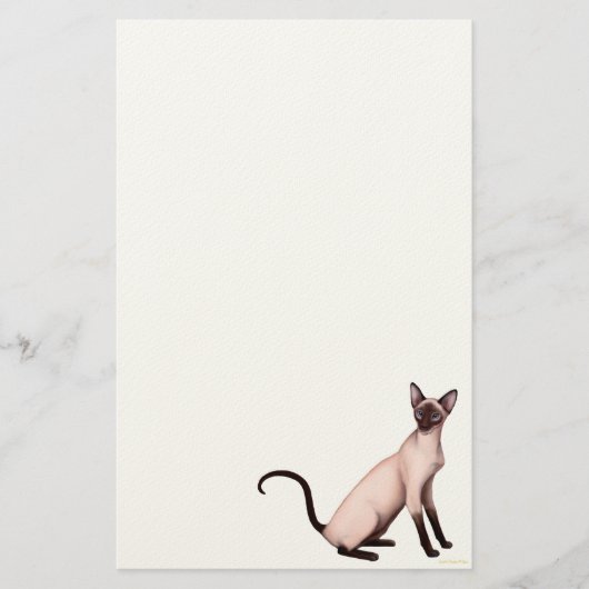 Friendly Young Siamese Cat Stationery Briefpapier (Voorkant)