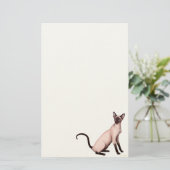 Friendly Young Siamese Cat Stationery Briefpapier (Staand voorkant)