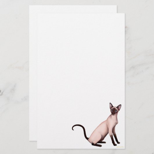 Friendly Young Siamese Cat Stationery Briefpapier (Voorkant / Achterkant)
