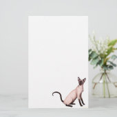 Friendly Young Siamese Cat Stationery Briefpapier (Staand voorkant)