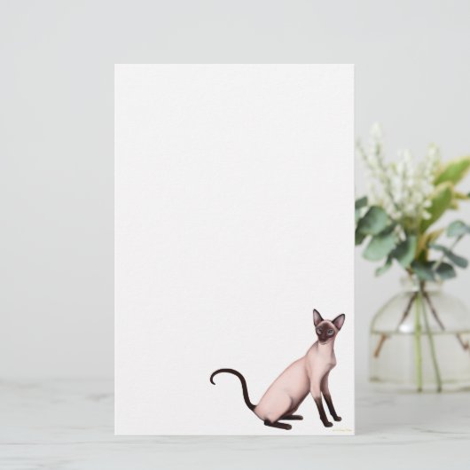 Friendly Young Siamese Cat Stationery Briefpapier (Staand voorkant)