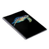Friendly Zee Turtle Swimming Underwater Foto Art Notitieboek (Rechterzijde)
