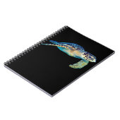 Friendly Zee Turtle Swimming Underwater Foto Art Notitieboek (Linkerzijde)