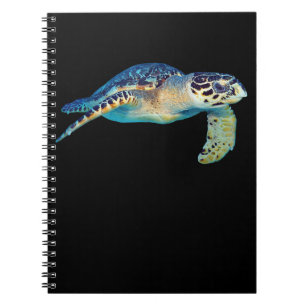 Friendly Zee Turtle Swimming Underwater Foto Art Notitieboek