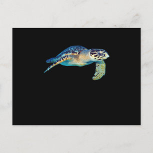 Friendly Zee Turtle Swimming Underwater Foto Art Uitnodiging Briefkaart