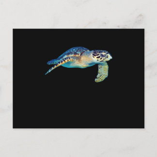 Friendly Zee Turtle Swimming Underwater Foto Art Uitnodiging Briefkaart