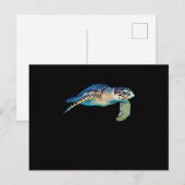 Friendly Zee Turtle Swimming Underwater Foto Art Uitnodiging Briefkaart (Voorkant / Achterkant)