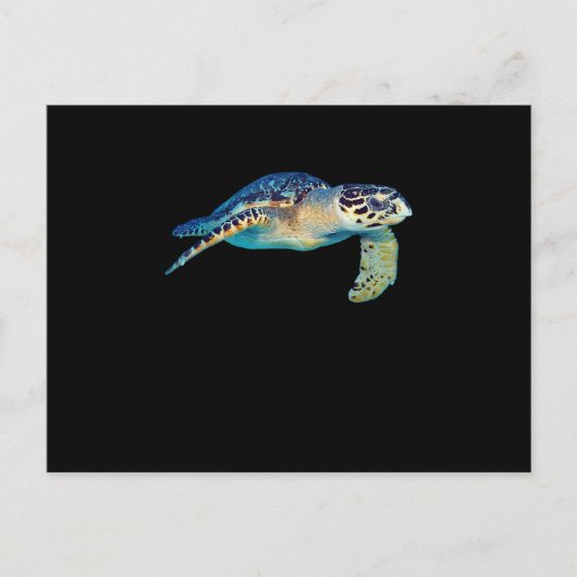 Friendly Zee Turtle Swimming Underwater Foto Art Uitnodiging Briefkaart (Voorkant)