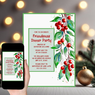 Friendmas Dinner Party Uitnodiging Vakantie Soiree