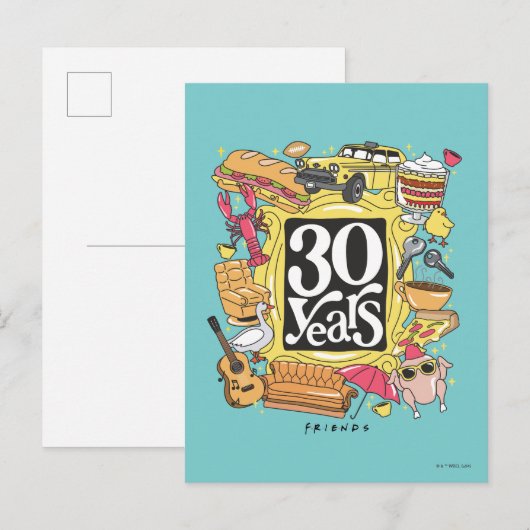 FRIENDS™ | 30 jaar grafisch Briefkaart (Voorkant / Achterkant)