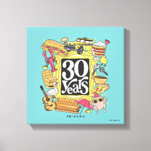 FRIENDS™ 30 jaar grafisch Canvas Afdruk