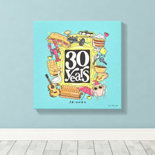 FRIENDS™ | 30 jaar grafisch Canvas Afdruk (Insitu (Houten vloer))