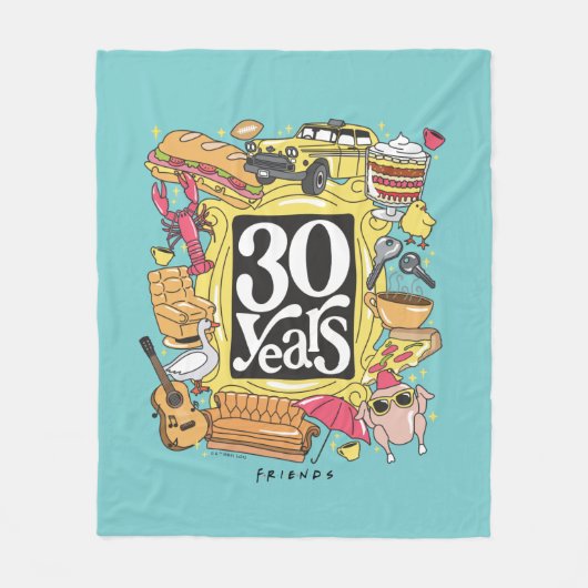 FRIENDS™ | 30 jaar grafisch Fleece Deken (Voorkant)
