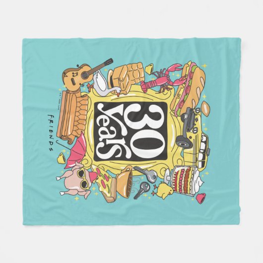 FRIENDS™ | 30 jaar grafisch Fleece Deken (Voorkant (Horizontaal))