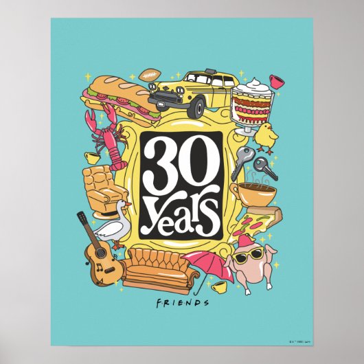 FRIENDS™ | 30 jaar grafisch Poster (Voorkant)