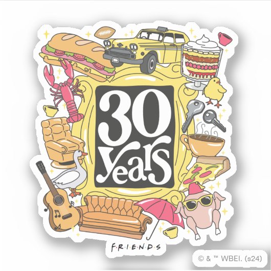 FRIENDS™ | 30 jaar grafisch Sticker (Voorkant)