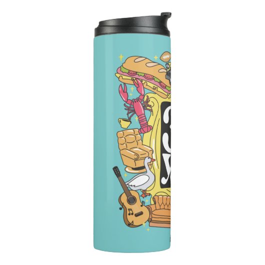 FRIENDS™ | 30 jaar grafisch Thermosbeker (Gedraaid links)