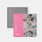 FRIENDS Aangepaste Foto Roze Magneet (Voorkant / Achterkant)