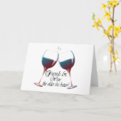 Friends and Wine, older the better. humorous card. Kaart (Gele Bloem)