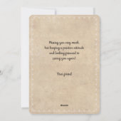 Friends Apart Feestdagenkaart (Achterkant)