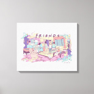 FRIENDS™ Appartement Cartoon Canvas Afdruk