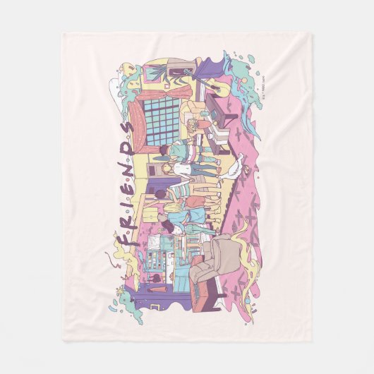FRIENDS™ | Appartement Cartoon Fleece Deken (Voorkant)