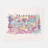 FRIENDS™ | Appartement Cartoon Fleece Deken (Voorkant (Horizontaal))