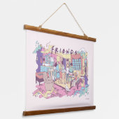 FRIENDS™ | Appartement Cartoon Hangend Wandkleed (Gebogen)