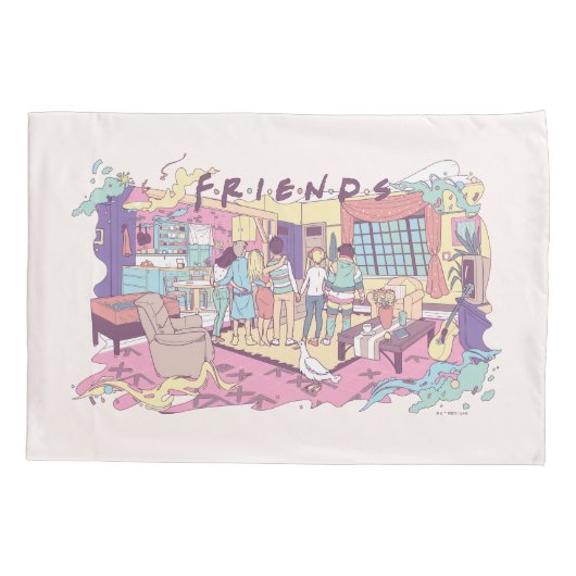 FRIENDS™ | Appartement Cartoon Kussensloop (Achterkant)