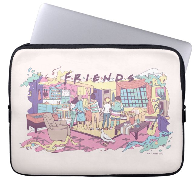 FRIENDS™ | Appartement Cartoon Laptop Sleeve (Voorkant)