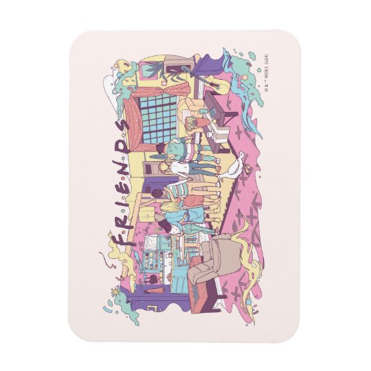 FRIENDS™ | Appartement Cartoon Magneet (Verticaal)