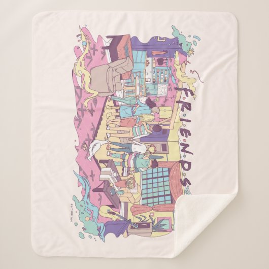 FRIENDS™ | Appartement Cartoon Sherpa Deken (Voorkant)