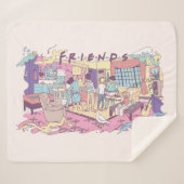 FRIENDS™ | Appartement Cartoon Sherpa Deken (Voorkant (horizontaal))