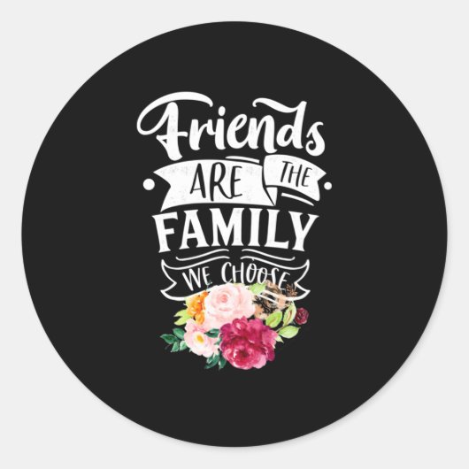 Friends Are Ronde Sticker (Voorkant)