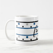 Friends Azure Blue Silver Black Polka Dots Koffiemok (Links)