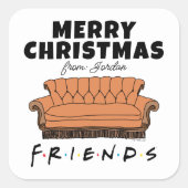 FRIENDS™ Bank | Kerstcadeautag Vierkante Sticker (Voorkant)