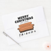 FRIENDS™ Bank | Kerstcadeautag Vierkante Sticker (Envelop)