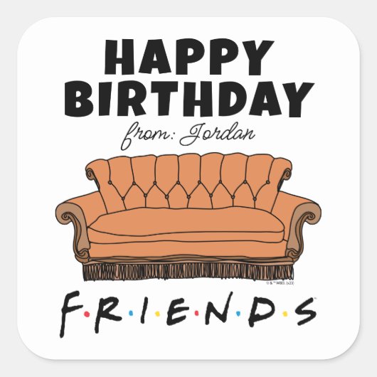 FRIENDS™ bank | Label verjaardagscadeau (Voorkant)