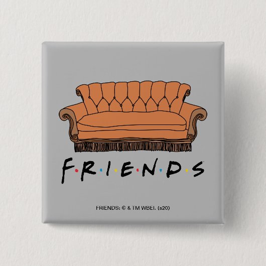 FRIENDS™ Bank Vierkante Button 5,1 Cm (Voorkant)