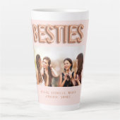 Friends besties foto roos gouden roze BFF Latte Mok (Voorkant)
