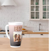 Friends besties zwarte bruine foto roos goud latte mok