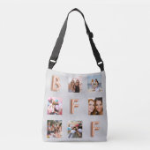 Friends BFF zilveren roos goudfotocollage Crossbody Tas (Voorkant)