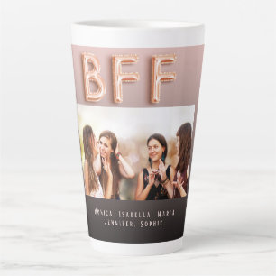 Friends BFF zwarte bruine foto roos goud Latte Mok