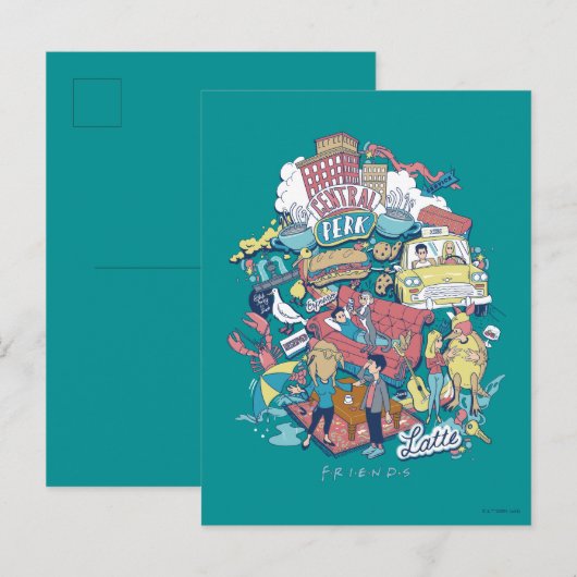 FRIENDS™ | Cartoon collage Briefkaart (Voorkant / Achterkant)