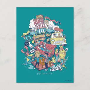 FRIENDS™ Cartoon collage Briefkaart