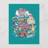 FRIENDS™ | Cartoon collage Briefkaart (Voorkant)