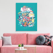 FRIENDS™ | Cartoon collage Canvas Afdruk (Insitu (Woonkamer))
