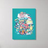 FRIENDS™ | Cartoon collage Canvas Afdruk (Voorkant)